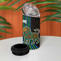 Sierra Leone 4 in 1 Can Cooler Tumbler with Tribal Animal Pattern Featuring Lion Elephant Giraffe and Monkey
