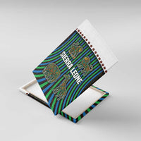 Sierra Leone Canvas Wall Art with Tribal Animal Pattern Featuring Lion Elephant Giraffe and Monkey