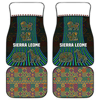 Sierra Leone Car Mats with Tribal Animal Pattern Featuring Lion Elephant Giraffe and Monkey