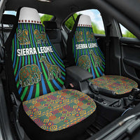 Sierra Leone Car Seat Cover with Tribal Animal Pattern Featuring Lion Elephant Giraffe and Monkey