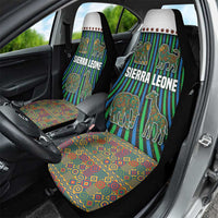Sierra Leone Car Seat Cover with Tribal Animal Pattern Featuring Lion Elephant Giraffe and Monkey