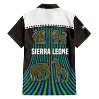 Sierra Leone Family Matching Puletasi and Hawaiian Shirt with Tribal Animal Pattern Featuring Lion Elephant Giraffe and Monkey
