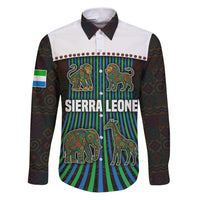 Sierra Leone Family Matching Puletasi and Hawaiian Shirt with Tribal Animal Pattern Featuring Lion Elephant Giraffe and Monkey