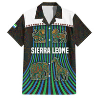 Sierra Leone Family Matching Short Sleeve Bodycon Dress and Hawaiian Shirt with Tribal Animal Pattern Featuring Lion Elephant Giraffe and Monkey