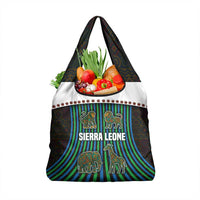 Sierra Leone Grocery Bag with Tribal Animal Pattern Featuring Lion Elephant Giraffe and Monkey