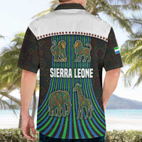 Sierra Leone Hawaiian Shirt with Tribal Animal Pattern Featuring Lion Elephant Giraffe and Monkey