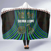 Sierra Leone Hooded Blanket with Tribal Animal Pattern Featuring Lion Elephant Giraffe and Monkey