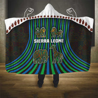 Sierra Leone Hooded Blanket with Tribal Animal Pattern Featuring Lion Elephant Giraffe and Monkey