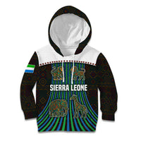 Sierra Leone Kid Hoodie with Tribal Animal Pattern Featuring Lion Elephant Giraffe and Monkey