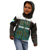 Sierra Leone Kid Hoodie with Tribal Animal Pattern Featuring Lion Elephant Giraffe and Monkey