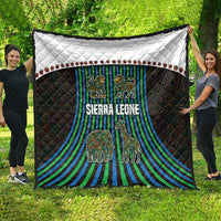 Sierra Leone Quilt with Tribal Animal Pattern Featuring Lion Elephant Giraffe and Monkey
