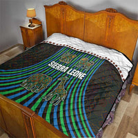 Sierra Leone Quilt with Tribal Animal Pattern Featuring Lion Elephant Giraffe and Monkey