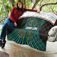 Sierra Leone Quilt with Tribal Animal Pattern Featuring Lion Elephant Giraffe and Monkey