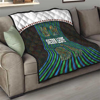 Sierra Leone Quilt with Tribal Animal Pattern Featuring Lion Elephant Giraffe and Monkey