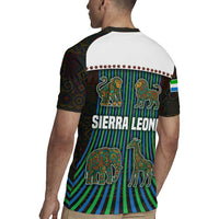 Sierra Leone Rugby Jersey with Tribal Animal Pattern Featuring Lion Elephant Giraffe and Monkey