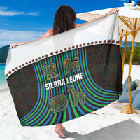 Sierra Leone Sarong with Tribal Animal Pattern Featuring Lion Elephant Giraffe and Monkey