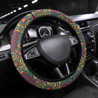 Sierra Leone Steering Wheel Cover with Tribal Animal Pattern Featuring Lion Elephant Giraffe and Monkey