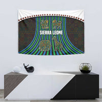 Sierra Leone Tapestry with Tribal Animal Pattern Featuring Lion Elephant Giraffe and Monkey