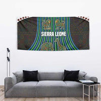 Sierra Leone Tapestry with Tribal Animal Pattern Featuring Lion Elephant Giraffe and Monkey