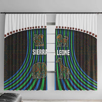 Sierra Leone Window Curtain with Tribal Animal Pattern Featuring Lion Elephant Giraffe and Monkey