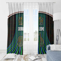 Sierra Leone Window Curtain with Tribal Animal Pattern Featuring Lion Elephant Giraffe and Monkey