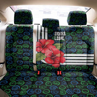 Sierra Leone Back Car Seat Cover with Red Hibiscus Floral Design and Tribal Swirl Pattern