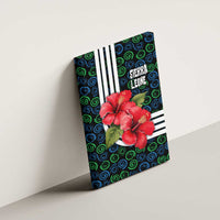 Sierra Leone Canvas Wall Art with Red Hibiscus Floral Design and Tribal Swirl Pattern