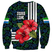 Sierra Leone Sweatshirt with Red Hibiscus Floral Design and Tribal Swirl Pattern