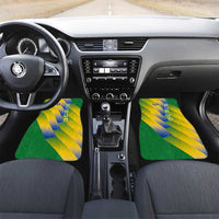 Gabon Flag Colors Car Mats with National Coat of Arms and Vertical Text Design