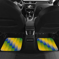 Gabon Flag Colors Car Mats with National Coat of Arms and Vertical Text Design