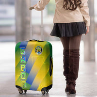 Gabon Flag Colors Luggage Cover with National Coat of Arms and Vertical Text Design