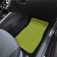 Gabon Tribal Pattern Car Mats with National Flag Colors and Bold Text Design
