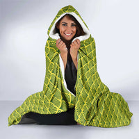 Gabon Tribal Pattern Hooded Blanket with National Flag Colors and Bold Text Design