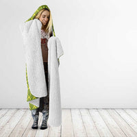 Gabon Tribal Pattern Hooded Blanket with National Flag Colors and Bold Text Design