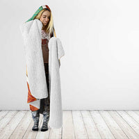 Gabon Hooded Blanket with National Coat of Arms and Tribal Pattern Map Design in Bold Colors