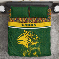 Gabon Bedding Set with Tribal Print and Fierce Panther Graphic in National Flag Colors - Wonder Print Shop