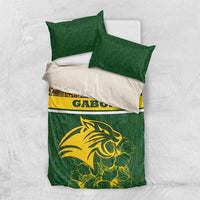 Gabon Bedding Set with Tribal Print and Fierce Panther Graphic in National Flag Colors - Wonder Print Shop