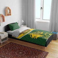 Gabon Bedding Set with Tribal Print and Fierce Panther Graphic in National Flag Colors - Wonder Print Shop