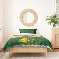 Gabon Bedding Set with Tribal Print and Fierce Panther Graphic in National Flag Colors - Wonder Print Shop