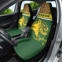Gabon Car Seat Cover with Tribal Print and Fierce Panther Graphic in National Flag Colors - Wonder Print Shop
