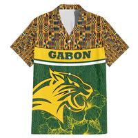 Gabon Family Matching Mermaid Dress and Hawaiian Shirt with Tribal Print and Fierce Panther Graphic in National Flag Colors - Wonder Print Shop