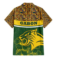 Gabon Family Matching Mermaid Dress and Hawaiian Shirt with Tribal Print and Fierce Panther Graphic in National Flag Colors - Wonder Print Shop