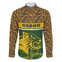 Gabon Family Matching Tank Maxi Dress and Hawaiian Shirt with Tribal Print and Fierce Panther Graphic in National Flag Colors - Wonder Print Shop