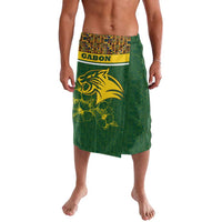 Gabon Lavalava with Tribal Print and Fierce Panther Graphic in National Flag Colors - Wonder Print Shop