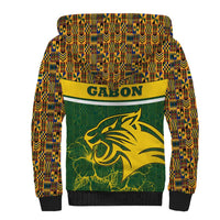 Gabon Sherpa Hoodie with Tribal Print and Fierce Panther Graphic in National Flag Colors - Wonder Print Shop