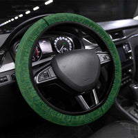 Gabon Steering Wheel Cover with Tribal Print and Fierce Panther Graphic in National Flag Colors - Wonder Print Shop