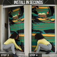 Rooting For Every HBCU Door Cover Pan African Kente Pattern - History And Knowledge Torch