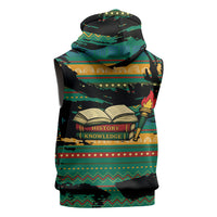 Rooting For Every HBCU Sleeveless Hoodie Pan African Kente Pattern - History And Knowledge Torch