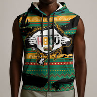 Rooting For Every HBCU Sleeveless Zip Hoodie Pan African Kente Pattern - History And Knowledge Torch