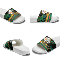 Rooting For Every HBCU Slide Sandals Pan African Kente Pattern - History And Knowledge Torch